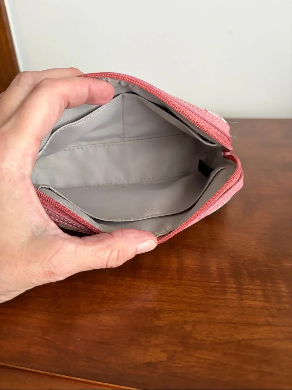 Coach Pink & Purple Heart Signature Cosmetic Pouch *READ*